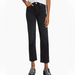 RE/DONE Levi’s High-Rise Stovepipe Jeans – Black Wash – Size 28